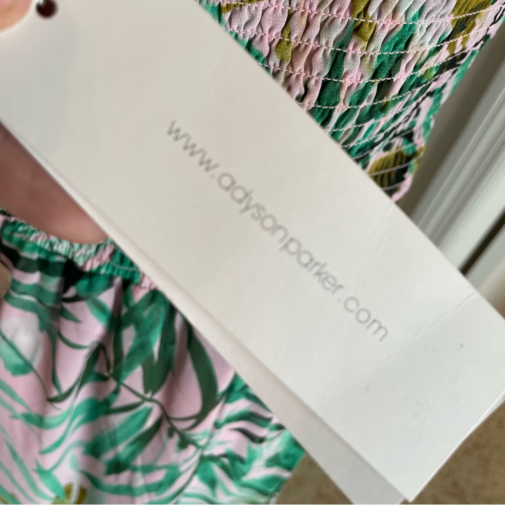 Adyson Parker Maxi Lined Sundress! Pink Palm Frond Print! NEW! Size 10 - Picture 9 of 14